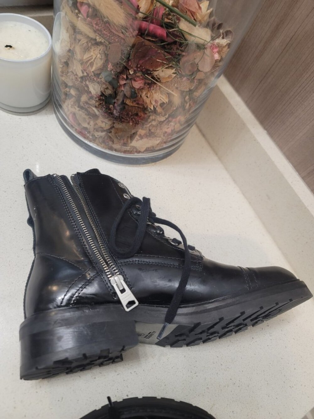 AllSaints Black Women's Leather Lira Hiker Black Boots Size 39 EU - Picture 8 of 8